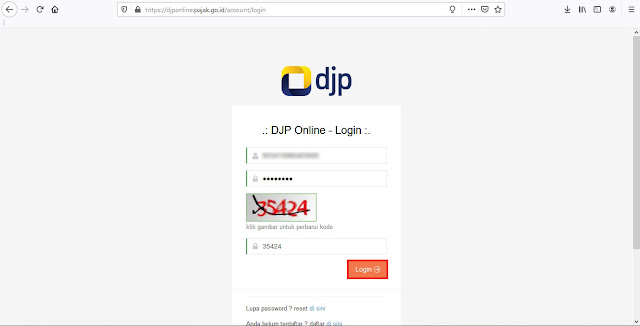 1. Login akun DJP Online