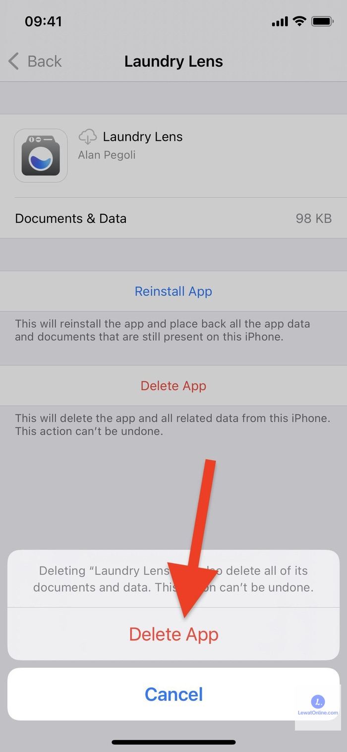 Pilih storage, kemudian delete app yang ada di bagian bawah halaman