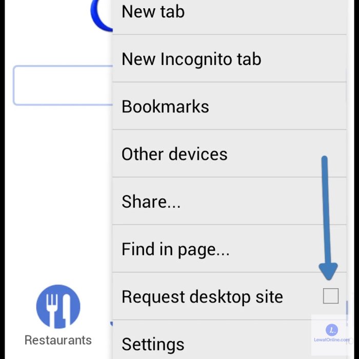 Sebelum melakukan scan, ubah tampilan Chrome dari Mobile View menjadi Desktop View