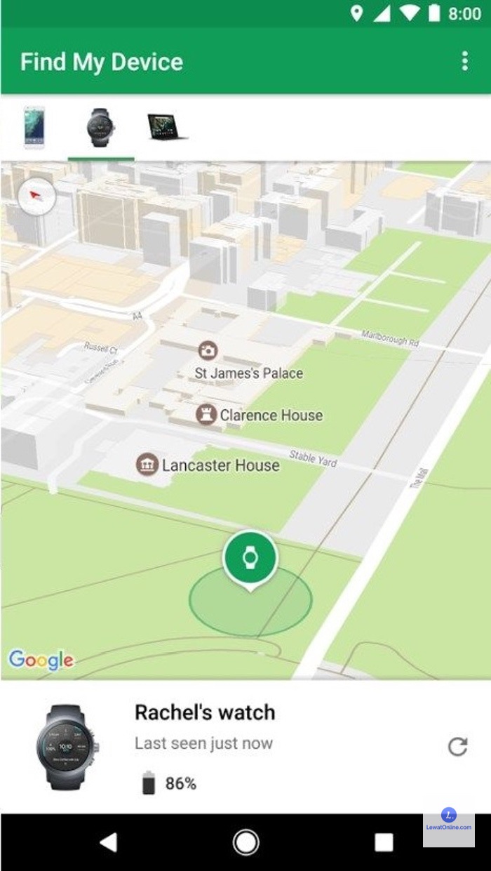 Setelah ini Google akan memperlihatkan lokasi perangkat yang kamu cari secara realtime