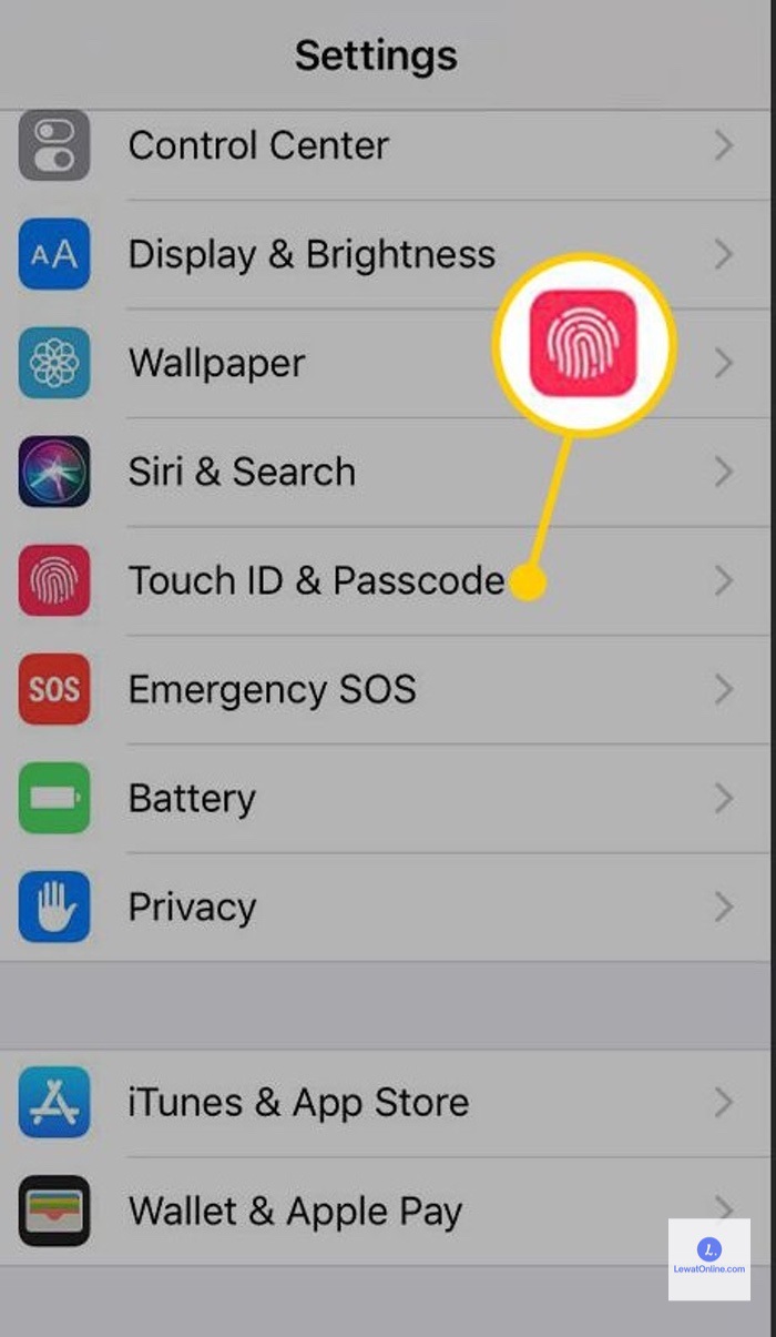 Temukan Touch ID & Password