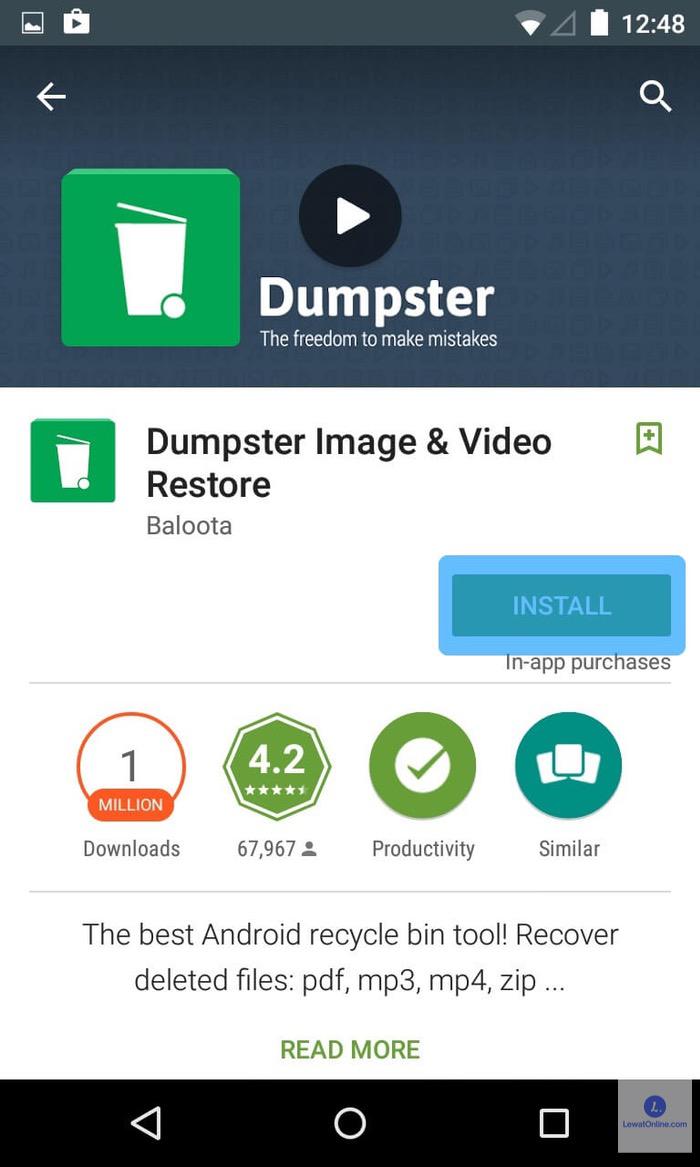 Unduh apk Dumpster di Playstore