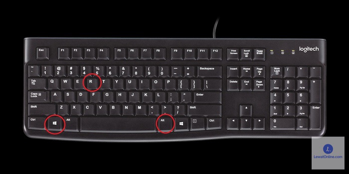 Lalu di keyboard, tekan secara bersamaan tombol Windows ALT R