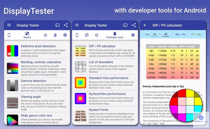 Menggunakan Aplikasi Display Tester