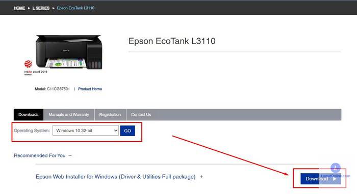 Pada proses yang pertama, silakan melakukan pengunduhan driver Epson L3110 dari driver sesuai yang disediakan pada alamat website