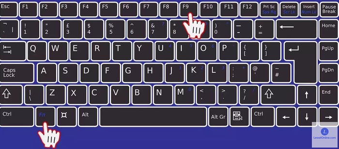 Untuk menyalakan lampu keyboard, maka cukup dengan menekan tombol Fn F9 pada keyboard secara bersamaan