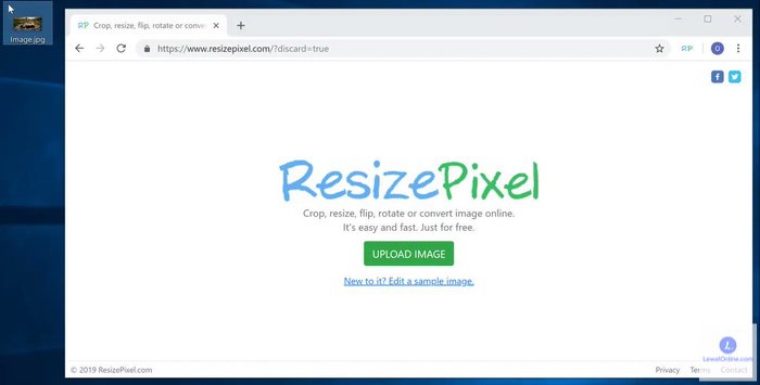 Buka website Resizepixel di https-::www.resizepixel.com:.