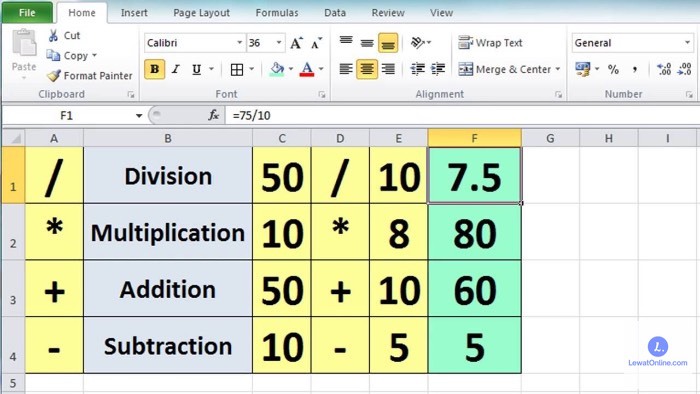 Cara Menggunakan Excel untuk Melakukan Operasi Hitung Dasar