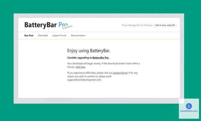 Instal aplikasi BatteryBar Pro dari situs resmi penyedia aplikasi