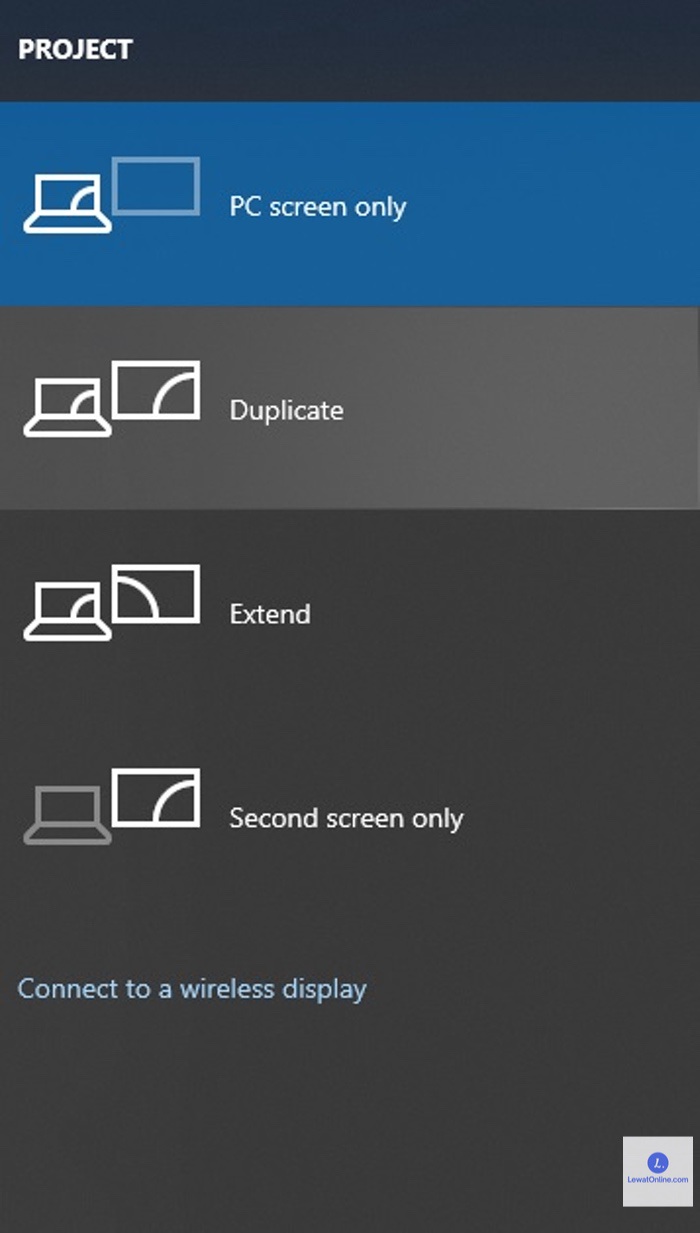 Kemudian klik tombol Windows dan tombol P secara bersamaan kemudian pilih opsi duplicate