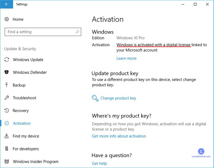 Ketika pembelian selesai dilakukan, Windows 10 akan secara otomatis teraktivasi