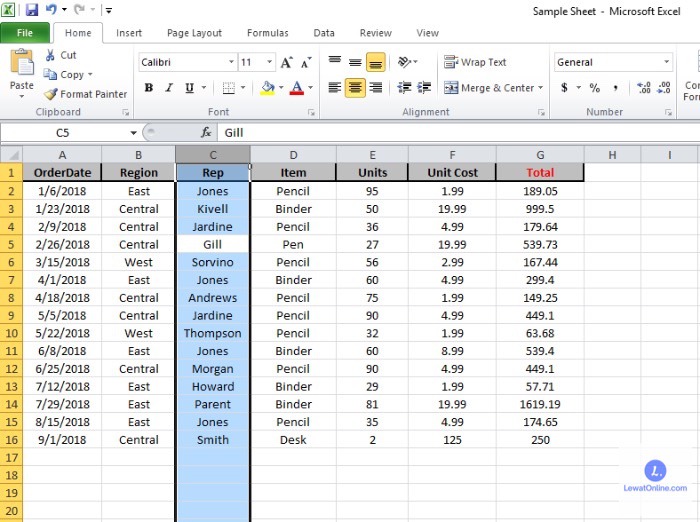 Keunggulan Pakai Kolom di Excel