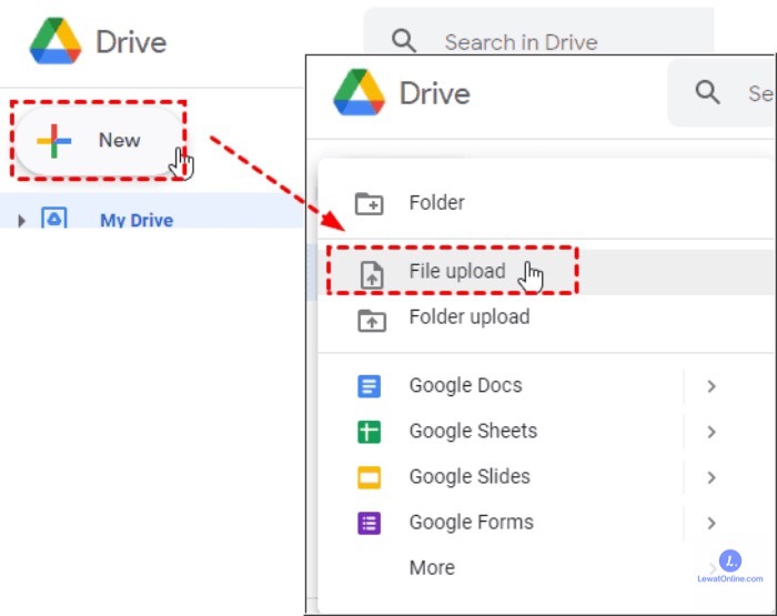 Klik File Upload sehingga terbukalah folder tempat menyimpan file