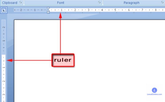 Manfaat Ruler untuk Dokumen di Microsoft Word