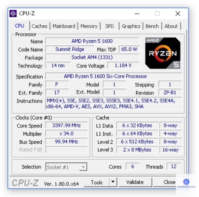 Menggunakan CPU-Z